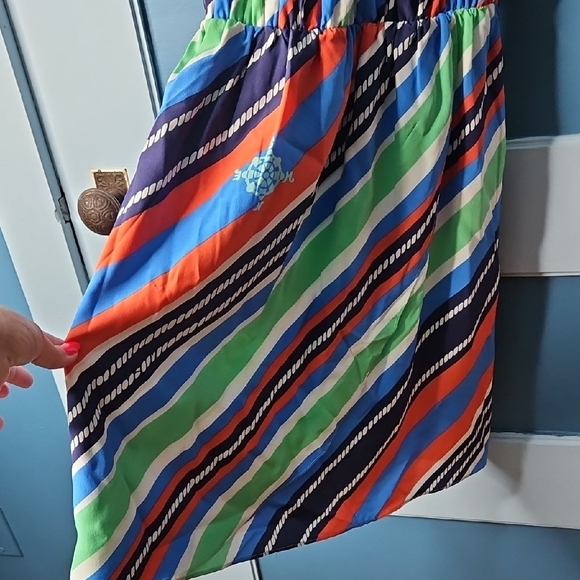 Lilly Pulitzer Kennett Overboard Striped Halter Silk Dress M - Picture 5 of 15